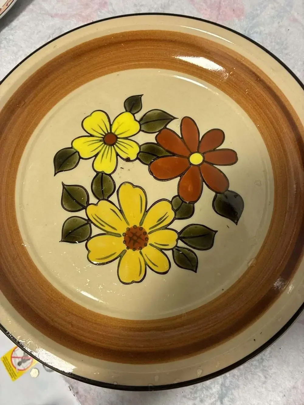 Vintage Fashion Manor Stoneware Daisy Vale 12 Inch Serving Platter
